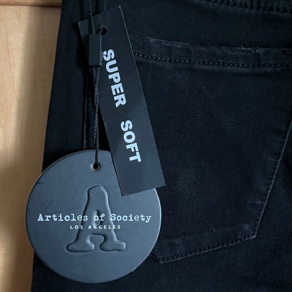 Articles of Society Black Super Soft Mid Rise Jeans  Size 24  New With Tags - Picture 3 of 13